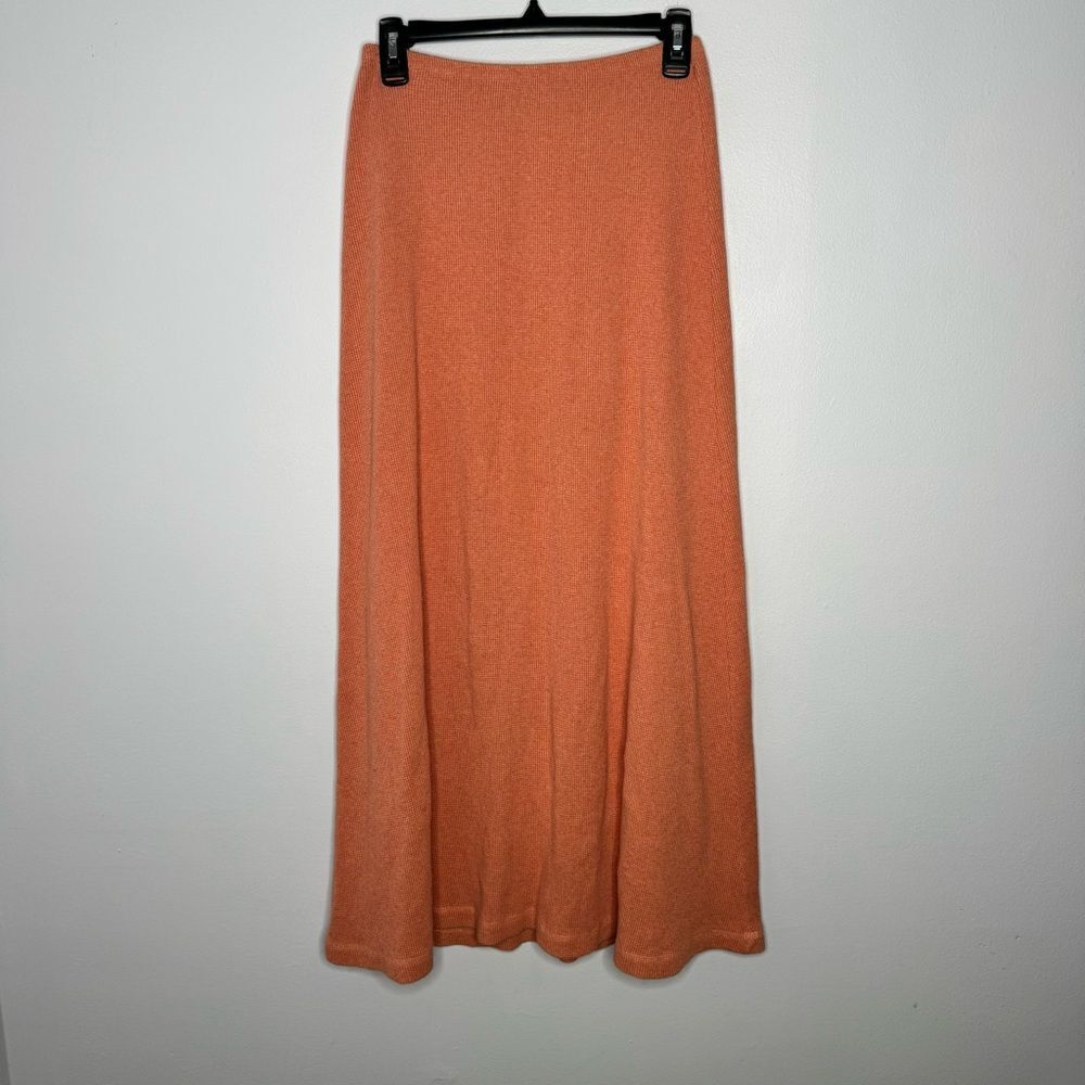 Women's Maxi Skirt by Fitigues, waffle knit, rusty orange